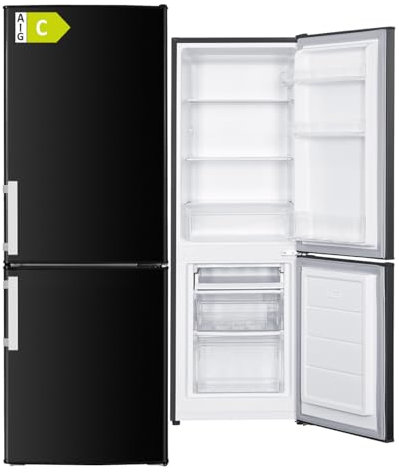 PKM Frigorífico congelador 173 L EEK C frigorífico independiente con 2 cajones y 1 cajón abierto (negro)