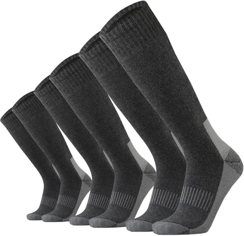 Toe Sole Heel Thick Cushion Socks for Men 3Packs Warm Work Heavyweight Cotton Breathable Thermal Warm Socks(US13-15, Gray)