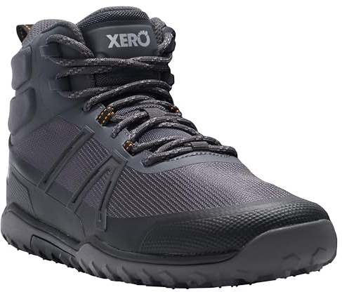 Xero Shoes Scrambler Trail Mid Chaussures de randonnée pieds nus pour homme, asphalte/noir, pointure 45