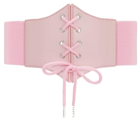 LEACOOLKEY Ceinture corset élastique pour enfants pour vêtements ceinture taille large lacée pour Halloween