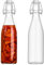 Botella de vidrio transparente con tapa abatible para tapas herméticas, paquete de 2 botellas de cerveza con tapas abatibles, botellas de cerveza caseras y embotellado (redonda, 500 ml)