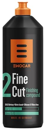 Ewocar Pulidor de acabado de corte fino – Pulidor a base de agua sin silicona ni rellenos, elimina hologramas, remolinos y arañazos finos, acabado brillante en un solo paso, para acabado, 1000 ml