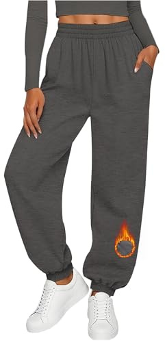 Neteson Pantaloni Sportivi Donna Larghi Pantaloni della Tuta Felpa Termici | Vita Alta Invernali Pantaloni Jogging con Tasche per Casual Fitness Yoga