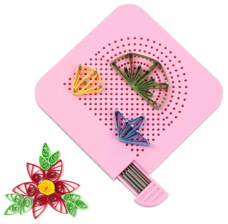 Quilling-mallar – 10,5 x 10,5 x 0,8 cm stor pappersrullskiva, handgjort gör-det-själv-quilling-set med förvaringslåda för 20 barr | pysselverktyg för scrapbooking, gratulationskort, konstprojekt