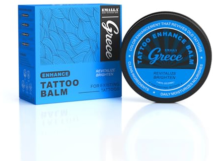 EMALLA Bálsamo para realzar el tatuaje de 50 ml, para revitalizar y aclarar, tatuajes existentes, cuidado hidratante, crema post-cuidado universal para tinta vieja tatuajes descoloridos