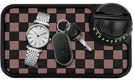 Dqsgiqe Alfombrilla antideslizante versátil para el salpicadero de los coches, con compartimento organizador para protección de discos de aparcamiento, antideslizante, para smartphones y pequeños