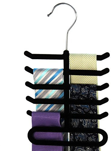 Hangerworld 3 Krawatten Kleiderbügel für 10 Krawatten Schwarz rutschfest Platzsparend