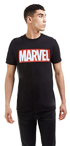 Marvel Men's Marvel Comics Core Logo P/O Hoodie, Black, L UK