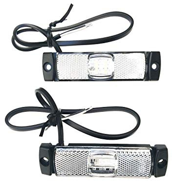 2 x LED-konturlampor vit 130 x 14,5 x 32 begränsning 12 V 24 V lastbil släpvagn