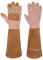 HLDD HANDLANDY Rose Pruning Handschuhe für Frauen & Männer, Long Thorn Proof Leder Gartenhandschuhe mit Unterarmschutz, Garden Work Gauntlet (Braun, M)