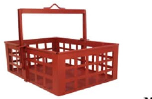 Generic Cesta Ribaltabile 50x70 cm, Rosso, Metallo, Pitturato, Struttura Robusta, Manico Ribaltabile