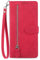 NEXCURIO Étui à Rabat Coque Folio pour Samsung Galaxy S20 / S20 5G Housse de Protection Flip Cover Case en Cuir PU Portefeuille avec Cordon et Porte Cartes Femme Fleur - Rouge