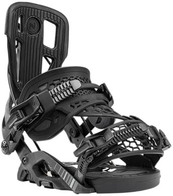 Nidecker Flow Fuse - Fijaciones híbridas unisex para snowboard, color negro, mediano