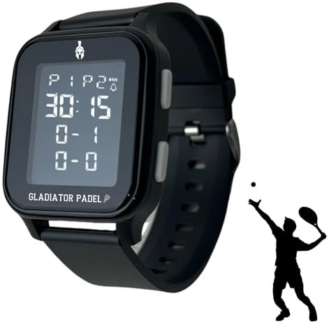 GLADIATOR PADEL Reloj Contador de Puntos para Padel, Tenis, Pickeball y Ping Pong-Marcador de Juego Electrónico con función Reloj, Alarma y Cronómetro-Resistente al Agua, Fácil de Usar