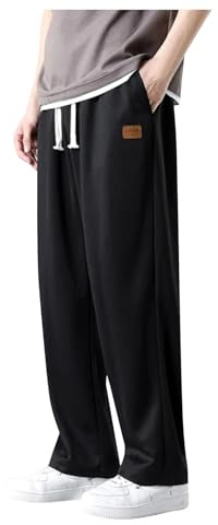 Pantalon de survêtement ample à jambes larges pour homme, jambe droite, coupe décontractée, pantalon de jogging d'été athlétique doux à jambes larges, pantalon de détente décontracté