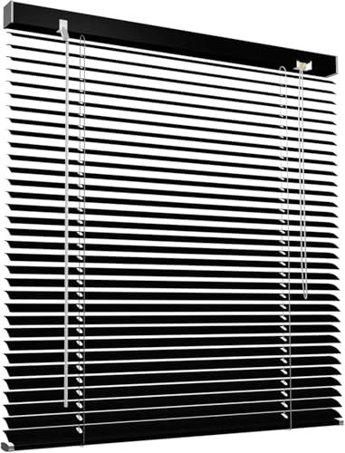 Victoria M. Aluminium Jalousie für Fenster nach Maß in Farbe Schwarz, Breite 151 cm bis 230 cm, Farbe und Höhe nach Wahl