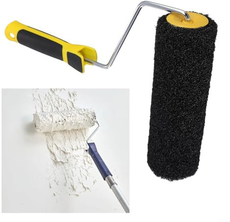 Eawfgtuw Herramientas de utilidad de 9 pulgadas, cepillo de pared, rodillo de masilla, cepillo de pelo largo, para enlucer, pintura, textura, proyecto de mejora del hogar con fibras de nailon