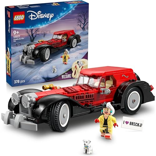 Lego Cruella de Vils Car Lego 43277 - 101 cattivo Dalmata, Villains, Novità 2025 (con piastrelle stampate)