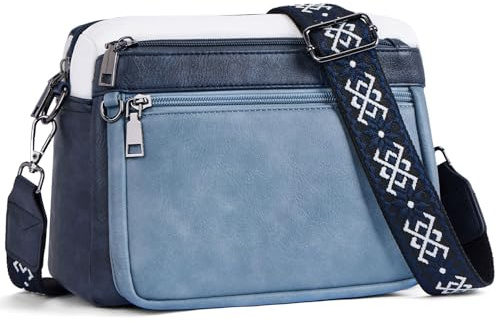 MUIIKOLA bolso cruzado para mujer, bolso cruzado de tamaño mediano, bolso de hombro, bolso de cuero para mujer, Correa ancha y suave, 22 cm x 8.5 cm x 20 cm, Utilidad