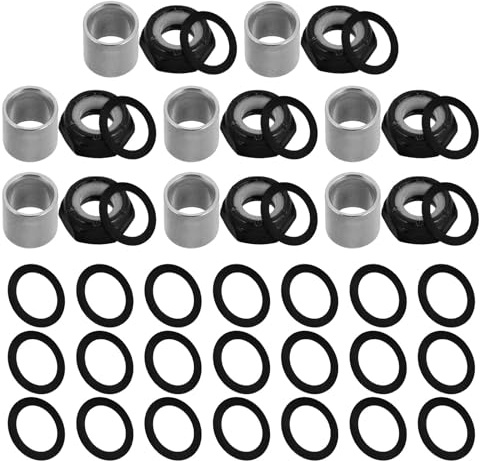 Outanaya Juego de 56 Piezas de Accesorios Metálicos para Patineta, Tornillos, Tuercas y Arandelas para Ejes de Patinetas, Tablas de Doble Patada y Longboards, Kit de Hardware Compatible