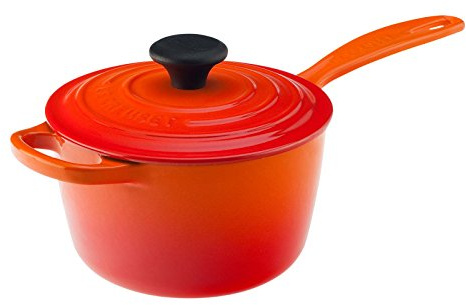 Le Creuset Enameled Cast Iron Signature Saucepan, 1.75 qt., Flame