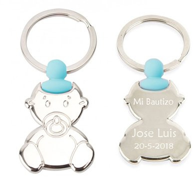 Llavero Bebe niño Grabado para Bautizo. Pack 10 Unidades. Llavero para Bautizo, cumpleaños, Baby Shower, te lo grabamos para Cualquier Evento.