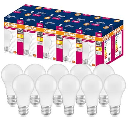 Osram Value Classic A LED-Lampen, Klassische Kolbenform A, bezogene Materialien, E14, 8.5 W, Warmweiss, 1 Stück (1er Pack), 10