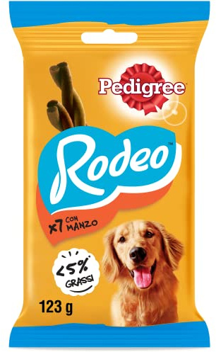 Pedigree Rodeo Duos al Manzo e Formaggio, 10 Confezioni da 7 Snack ciascuna (70 bastoncini)