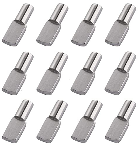 5mm Shelf Pegs Pins,60 Pieces Cabinet Furniture Spoon Shape Support Pegs for Shelves Nickel Plated
