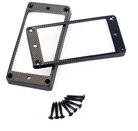 Alnicov 2 Stück Metall-Pickup-Ringe，Humbucker-Tonabnehmerring-Set mit gebogener Unterseite, für Epiphone-Gitarrenzubehör, Schwarz