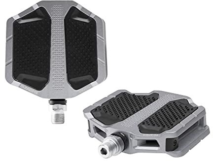 SHIMANO PD-EF205 Fahrradpedale mit flacher Plattform (Silber)