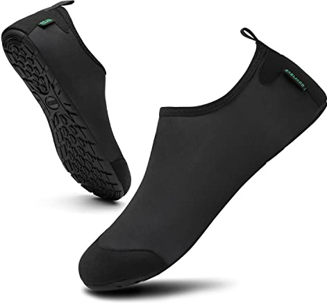 SAGUARO Chaussures de Sport Nautique Femme Homme de Plage Respirant Semelle Souple Antidérapant Chaussures Unisexe Léger Chaussures de Natation Noir 38/39 EU