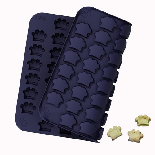 SIOUX Backmatte für Hundekekse GROSS Kronenform, 60 Leckerlis, Spülmaschinenfest, Dunkelblau, 1 Stück