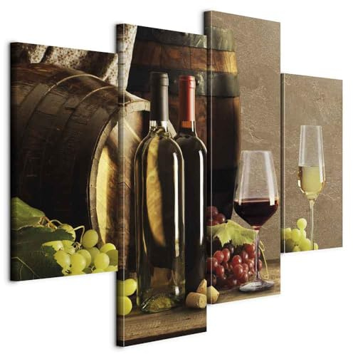 murando - Quadro in Rilievo Acrilico Handart 126x98 cm 4 Pezzi su Tela Strutturata - Quadri Componibili Moderni Soggiorno Grandi - Stampa Artistica Dipinta a Mano Decori - j-C-0101-b-i