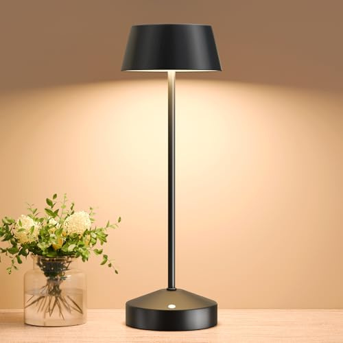 RWWR Lámpara de Mesa Solar LED Exterior 3000K Interruptor Táctil 2 en 1 Recargable IP44 para Camping Jardín Balcón Terraza​