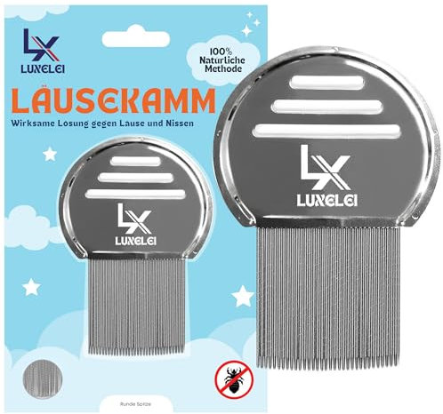 LUXELEI Läusekamm Professional Für Läuse und Nissen von Kinderärzten Empfohlen - Läusemittel für Kinder - Nissenkamm - Kamm zur Entfernung von Nissen und Läusen - Kamm für Läuse