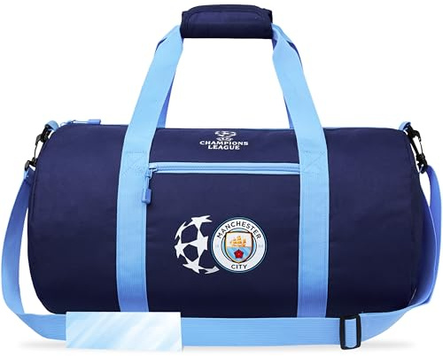 Manchester City F.C. Borsone sportivo per uomini, ragazzi, tifosi e bambini, grande borsa da palestra per calcio, PE durante la notte e il weekend