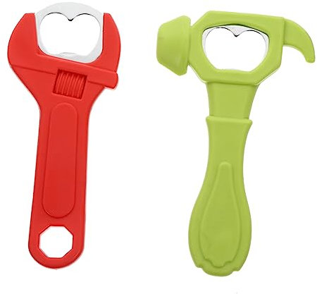 BESTYASH 2pcs Cartoon Hammer Model Bottle Opener Set Multi-Functional Silicone Hammer Wrench Design for Home Bar Camping Outdoor Activities