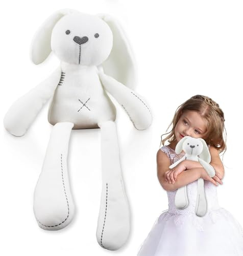 XIMEY Conejo de Pascua Peluche, Peluche de Conejo, Conejito de Peluche, Regali de Conejito Pasqua, Navidad, Cumpleaños, Año Nuevo para niños (Blanco-52cm)