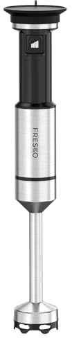FRESKO Mixeur Plongeant 1000W, Vitesse Variable, Conception détachable | Pied Acier Inoxydable avec Protège-Casserole, pour Bébé, Soupes, Smoothies, Purées et Sauces, Noir