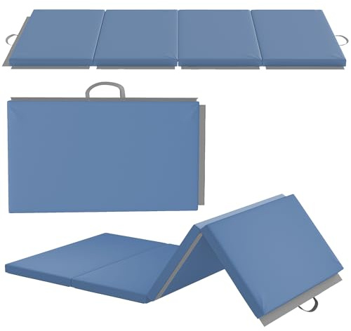 HOMCOM Esterilla de gimnasia plegable gruesa 5 cm 180 x 80 cm azul