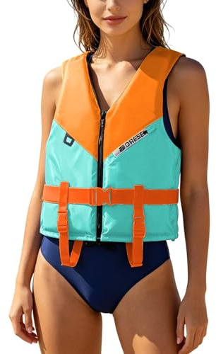 Gilet de Sauvetage pour Femme-pour Sports Nautiques en Plein air-Idéal pour Le Kayak, la Navigation de Plaisance,la plongée avec Tuba, la plongée avec Tuba-Bandoulière,Confortable