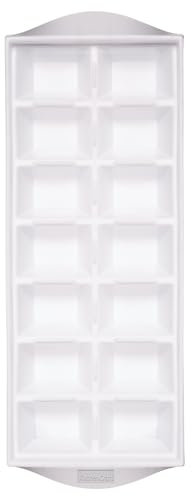 KitchenCraft Vassoio in Plastica per Cubetti di Ghiaccio, Bianco, per 14 Pezzi Stampo Ghiaccio