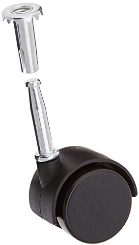 Bulk Hardware BH01565 Paquet de 4 Roulettes doubles avec Fixation par tige 40 mm