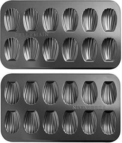 Bellemain Nonstick Madeleine Pans, 12-Cavity Carbon Steel, 2-Pack