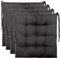 Brandsseller 4er Set Stuhlkissen 40x40x5 cm Sitzkissen Polster Stuhlauflage mit Haltebändern Dekokissen für Indoor Outdoor gesteppt - Anthrazit