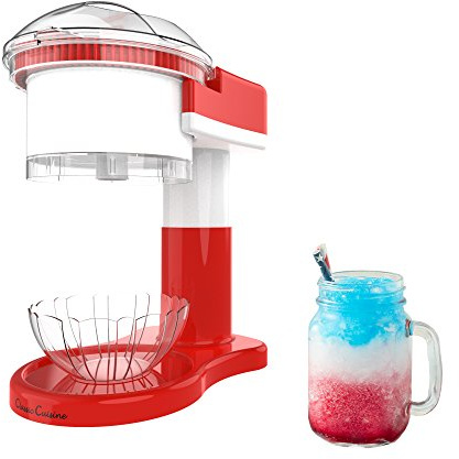 Classic Cuisine Small Shaved Ice Maker, Red, 12” x 7” x 9”
