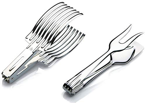 ZASEVES Molla Pinza Taglia arrosto Inox con Pinza servi arrosto Inox Kit Taglia e servi Prodotti Italiani CREAZIONI i Colori nel Cuore