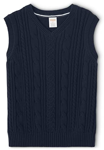 Gymboree Boys and Toddler V-Neck Cable Knit Sweater Vest, Navy Slate, 12