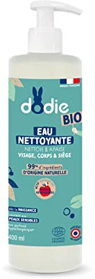 Dodie, Agua de limpieza, orgánica, para rostro, cuerpo y nalgas, desde el nacimiento, 400 ml